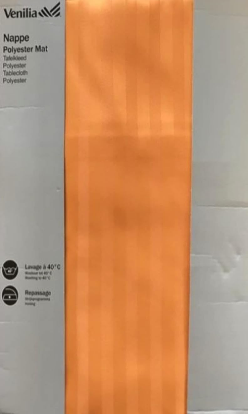 مفرش طاولة مربع من فينيليا، 1.50 متر، برتقالي اللون